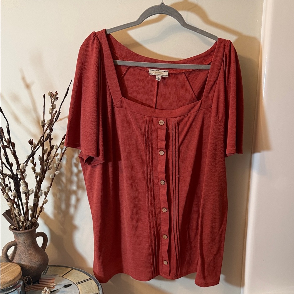 Corvia Women's Rust Button-Down Blouse